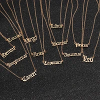 new vintage summer 12 constellation necklace for women temperament jewelry