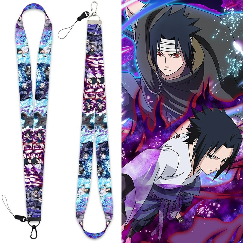 

Sasuke Keychain Naruto Anime Accessories Manga Key Chain Phone Charm Id Card Bag Backpack Lanyard Cartoon Women Jewelry Men Gift