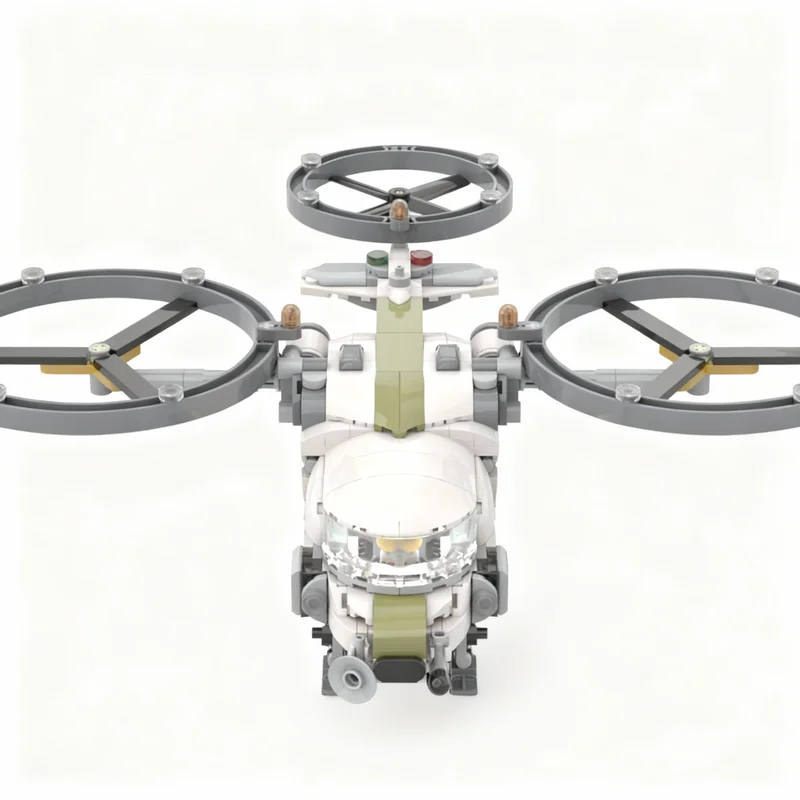 Фото 465 деталей MOC Icons Cormorant Rotocopter, стандартная конфигурация, модель из строительных блоков, рождественский подарок, конструктор, подарок на день рождения, для демонстрации. №4