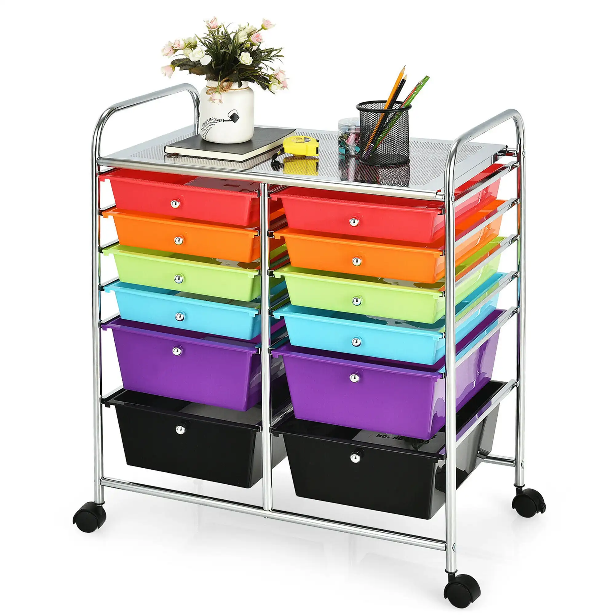 

12 Storage Drawer Studio Organizer Bins Rolling Cart