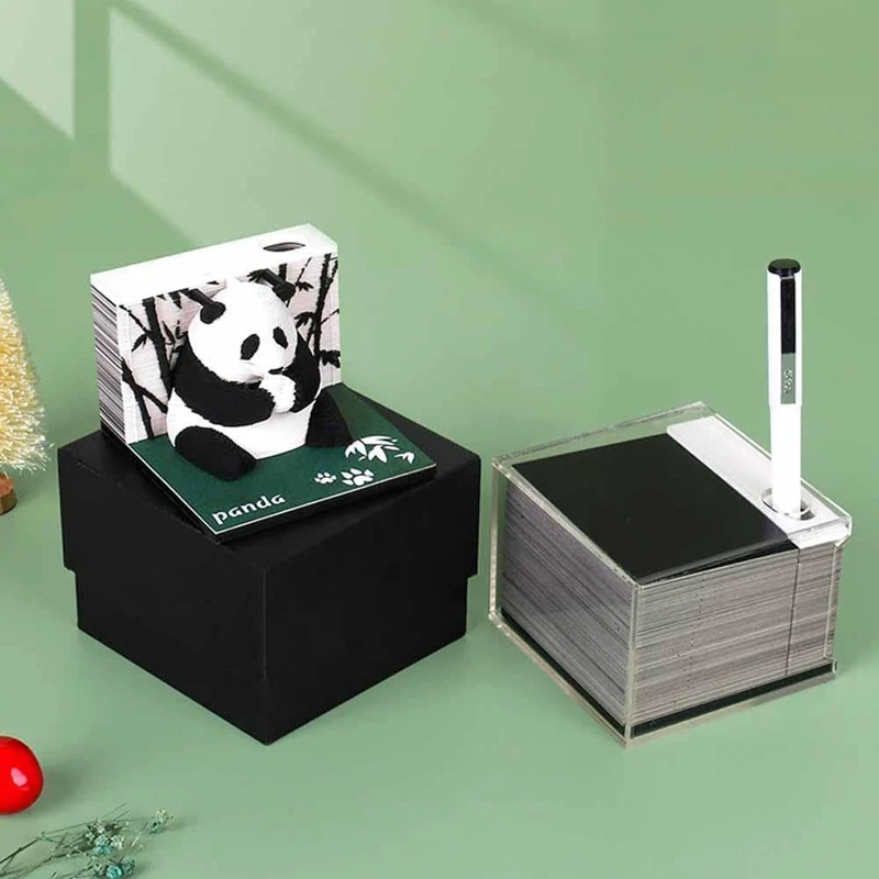 1 шт. 3D искусство Панда настольное украшение как показано сделай сам резьба по