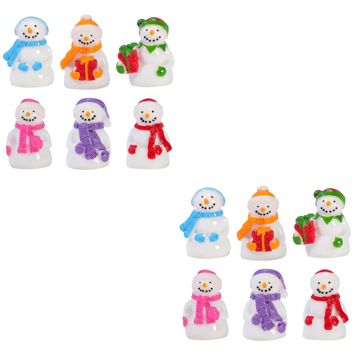 

Snowman Christmas Miniature Mini Figurine Figurines Decor Lovely Resin Garden Tinyornament Tabletop Ornaments Table Accessory