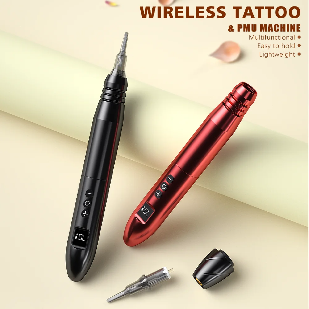 

Беспроводной Перманентный макияж машина тату роторная ручка для подводки глаз губ Инструменты татуировки подходят универсальный картридж...