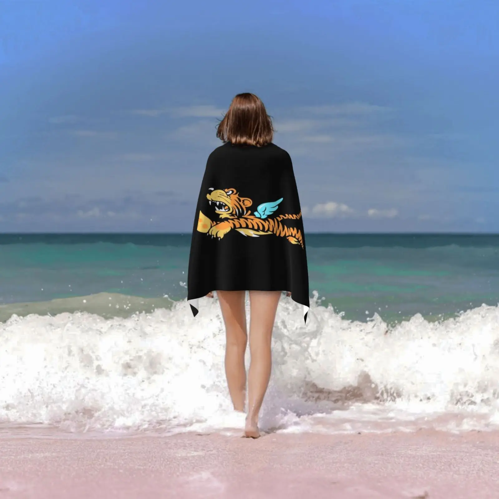 Flying Tigers Wwii Logo Bath Towel Beach Cushion Squadron Usaac Ww2