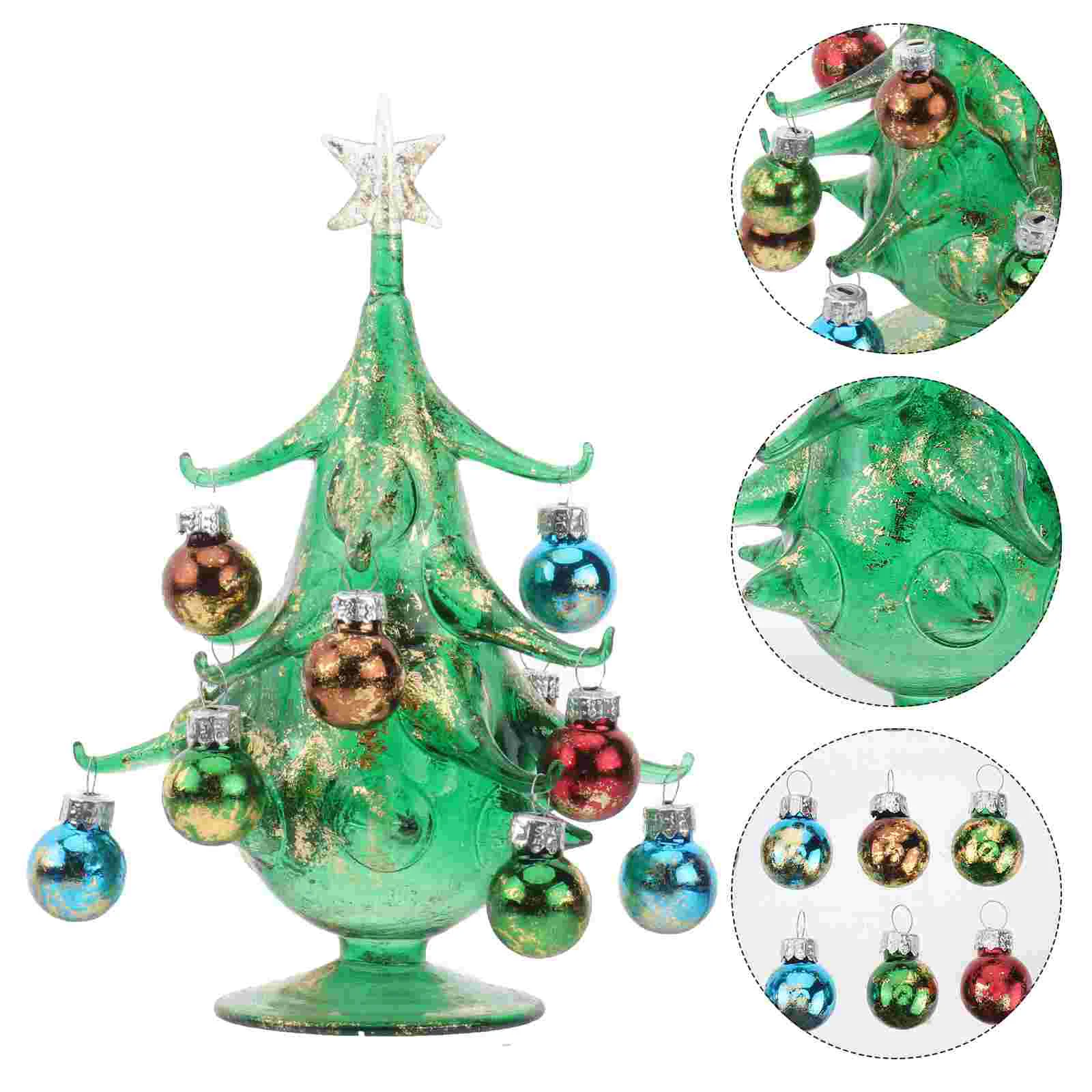 

Small Glass Miniature Tabletop Xmas Tree Christmas Tree Decoration Ornament