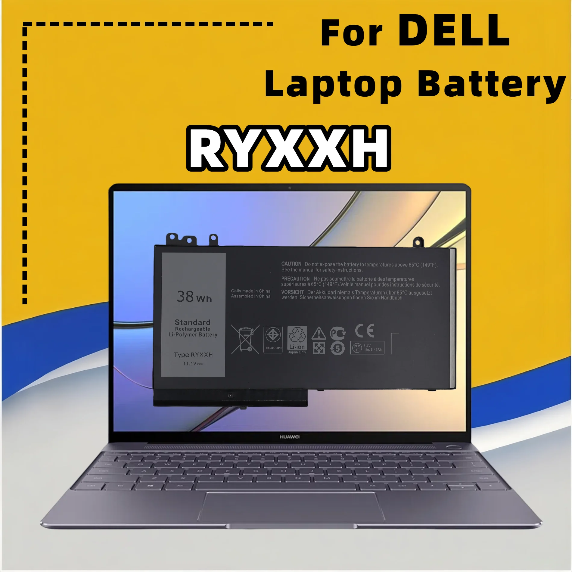 Фото FRLESUI RYXXH аккумулятор для ноутбука Dell Latitude 12 5000 11 3150 3160 3550 E5250 E5450 E5550 серии 13 месяцев гарантия №1