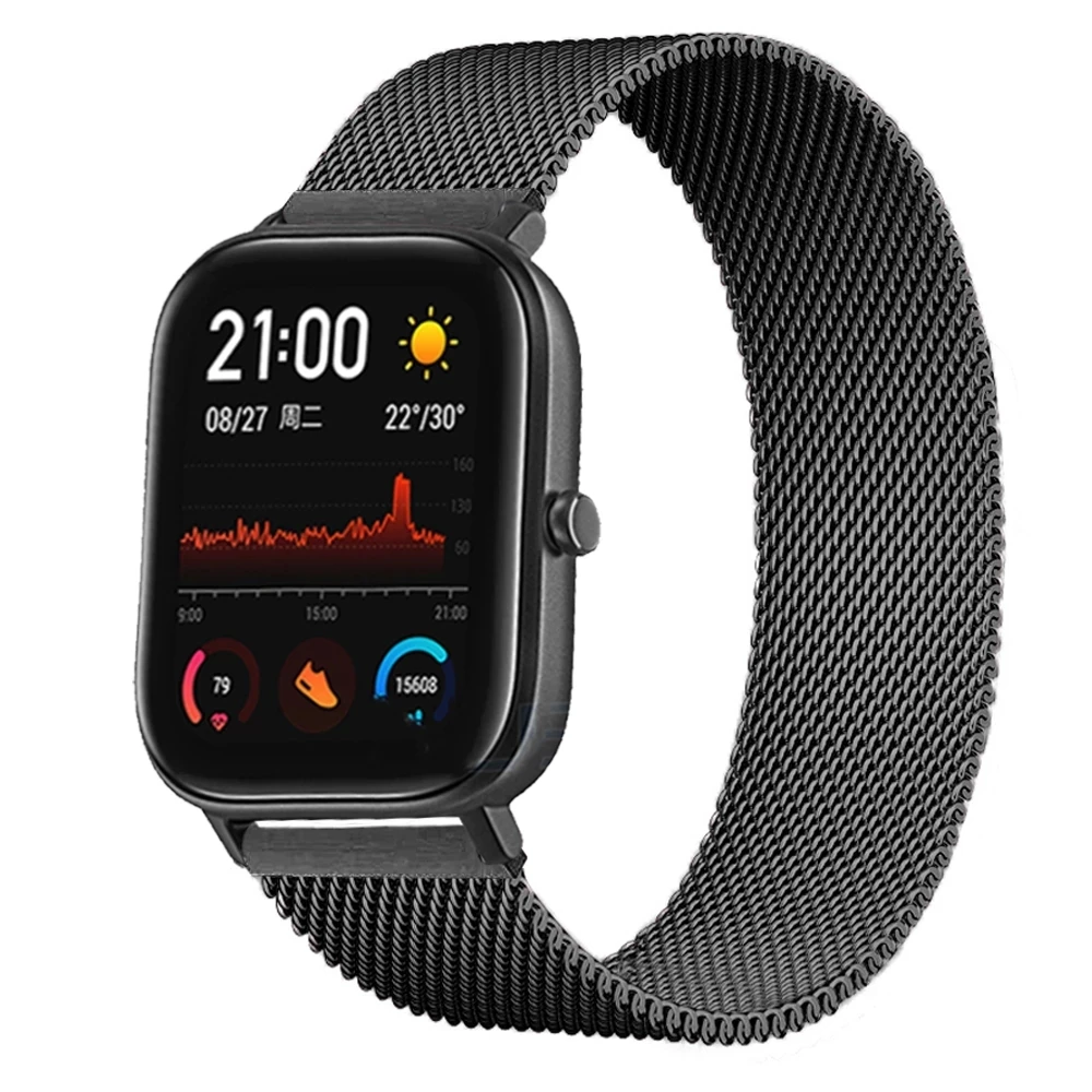 Ремешок Миланская петля для Amazfit bip/bip u/u pro металлический браслет GTS/2/3 GTR3/3 20 мм 22 |