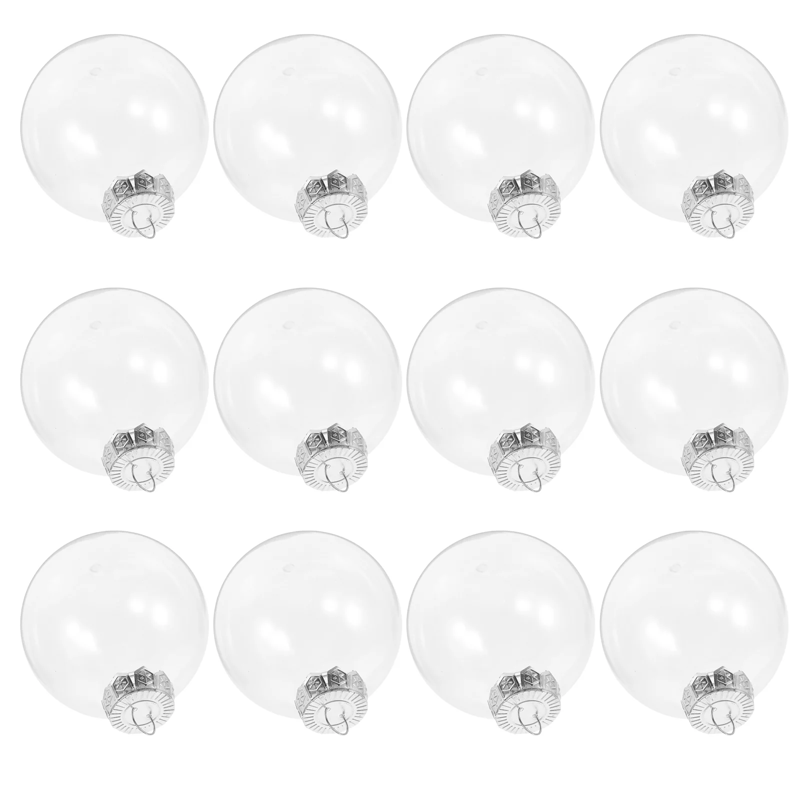 

Clear Plastic Fillable Balls Ornament 12Pcs Xmas Tree Hanging Baubles Gift Holder