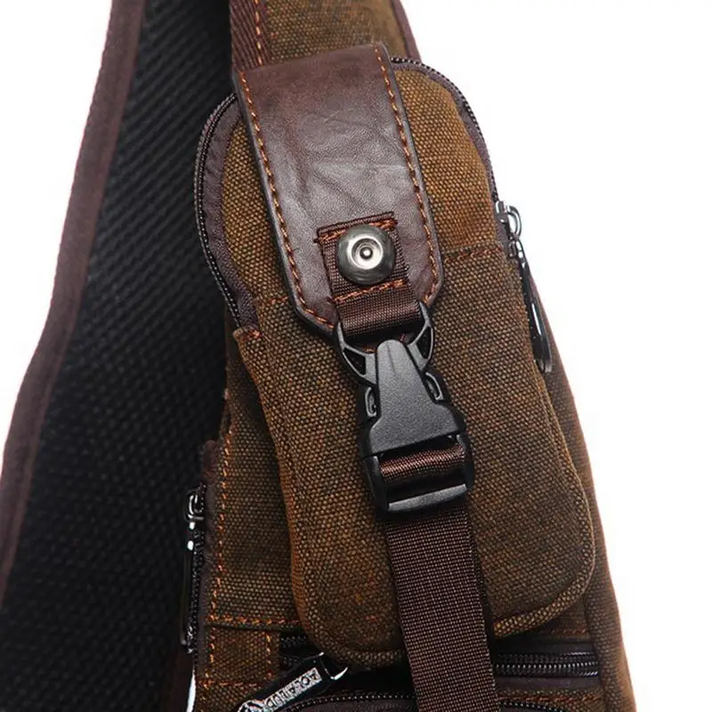 Sling Bag For Men Canvas Vintage Mens Canvas Sling Bag Crossbody Single Strap Backpack Durable Chest Bag For Outdoor Activities