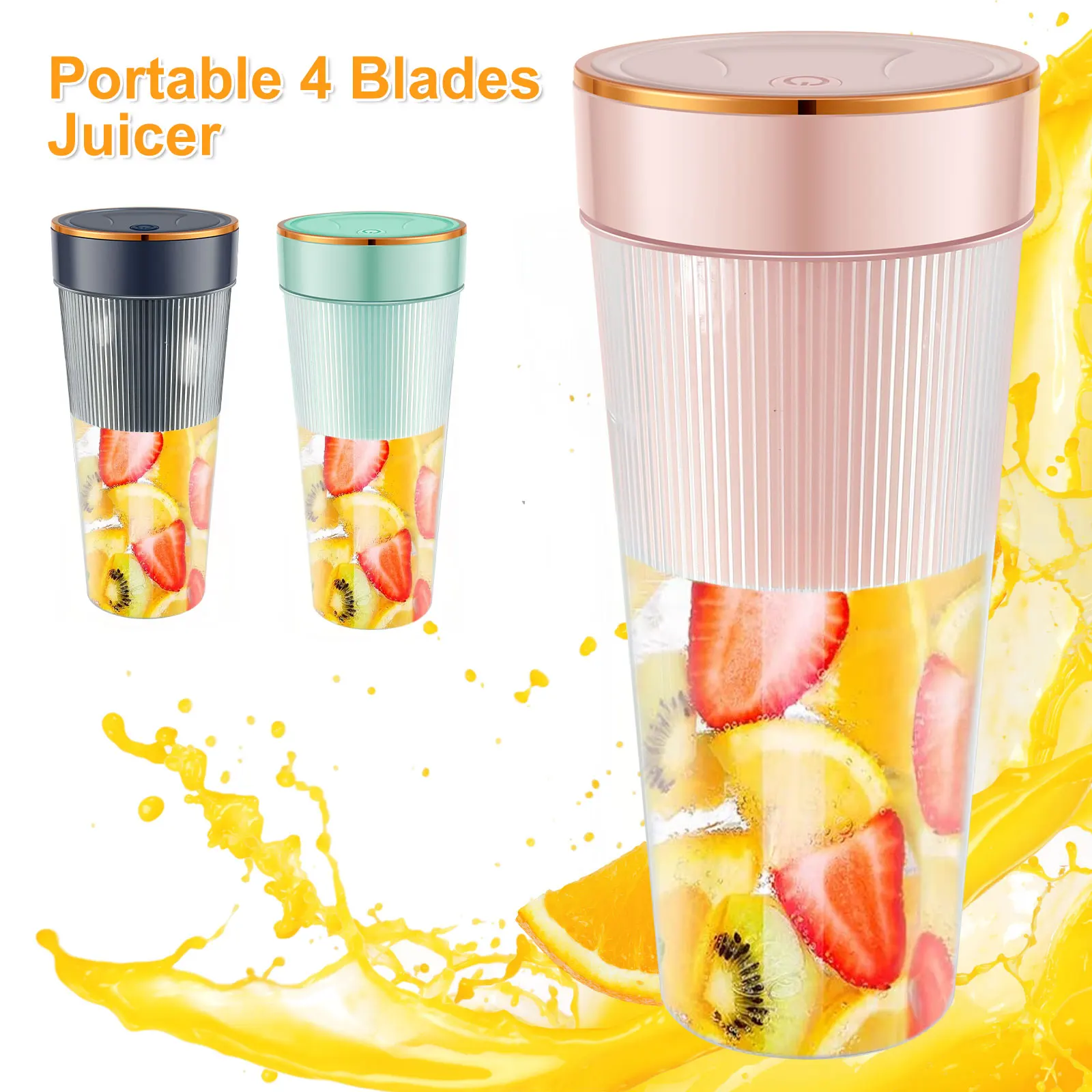 

Мини-блендер 300 мл портативный блендер 1200 мАч USB перезаряжаемая электрическая соковыжималка для фруктов миксер чашка Электрический блендер для смузи для путешествий