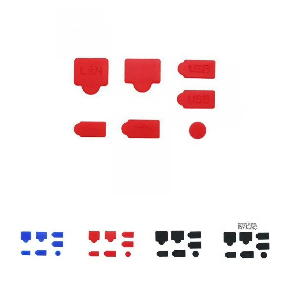 

7Pcs Console Dust Plugs Convenient Eco-friendly Soft USB Interface Dustproof Cover Anti-dust Cover Dustproof Plugs