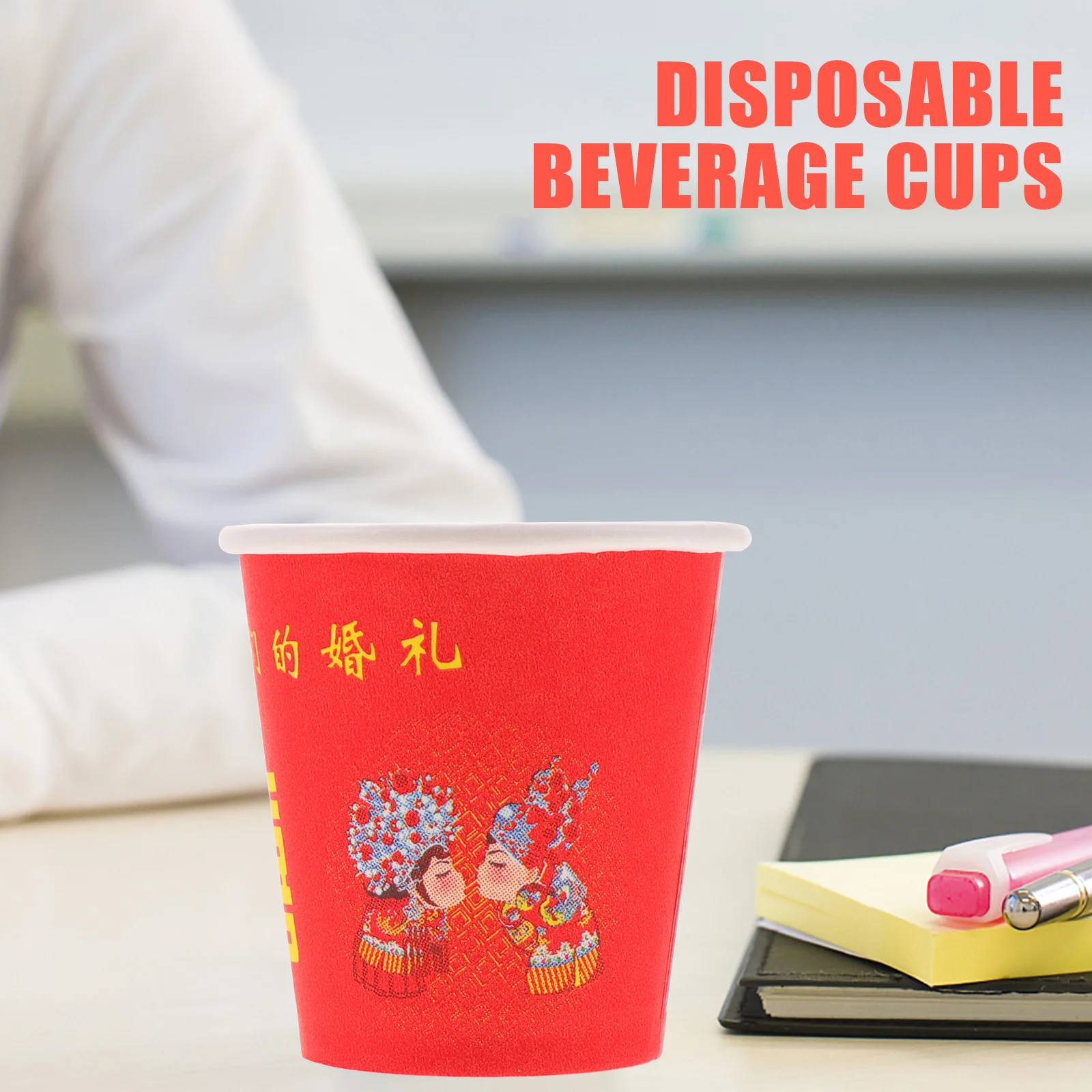 

100pcs Food-grade Single-use Cups Party Paper Cups for Beverage Storage