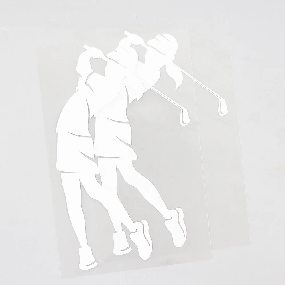 YJZT 10 4 см × 17 2 Женская виниловая наклейка-утюжок для гольфа черная/серебристая