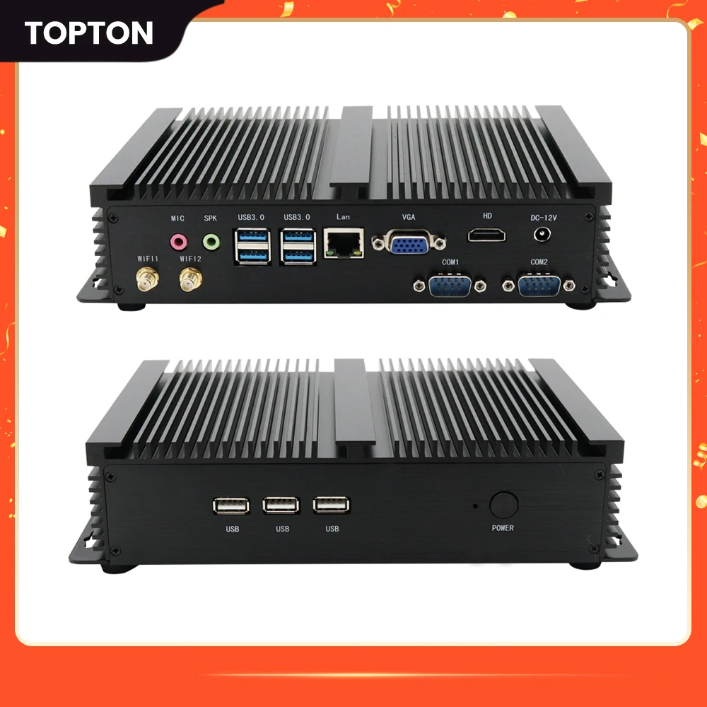 Fanless Industrial Computer X86 Mini PC i7-8565U i5-8265U 7*24 Working 2*RS232 HDMI VGA 1*Lan 7*USB WiFi enlarge