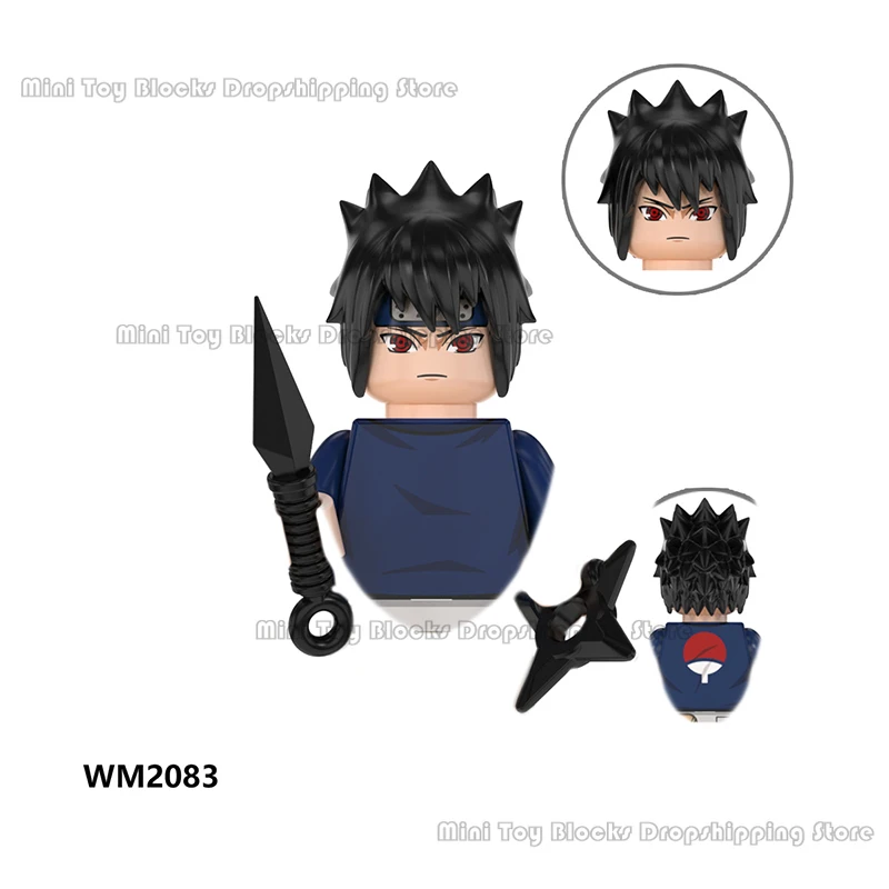 Конструктор Наруто мини-фигурки из аниме Sasuke Kakashi Akatsuki сборные головки игрушки
