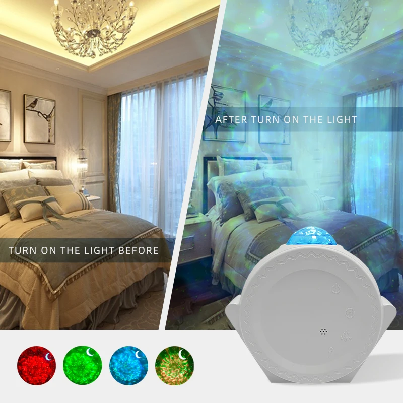 Умный проектор звездного неба Галактический 3 в 1 Ночной светильник с голосовым