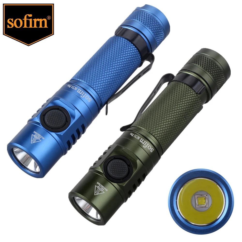 Sofirn SC31 برو Anduril 2.0 قوية 2000LM الشعلة SST40 مصباح ليد جيب 18650 فانوس USB C قابلة للشحن أزرق أخضر أسود اللون