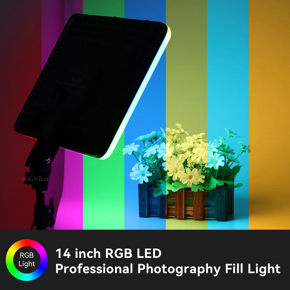 50W RGB LED Video Studio Flatbed Photography Light 3000K-6500K Photography 2000LM Lighting For Photo Studio Video Live Streaming
