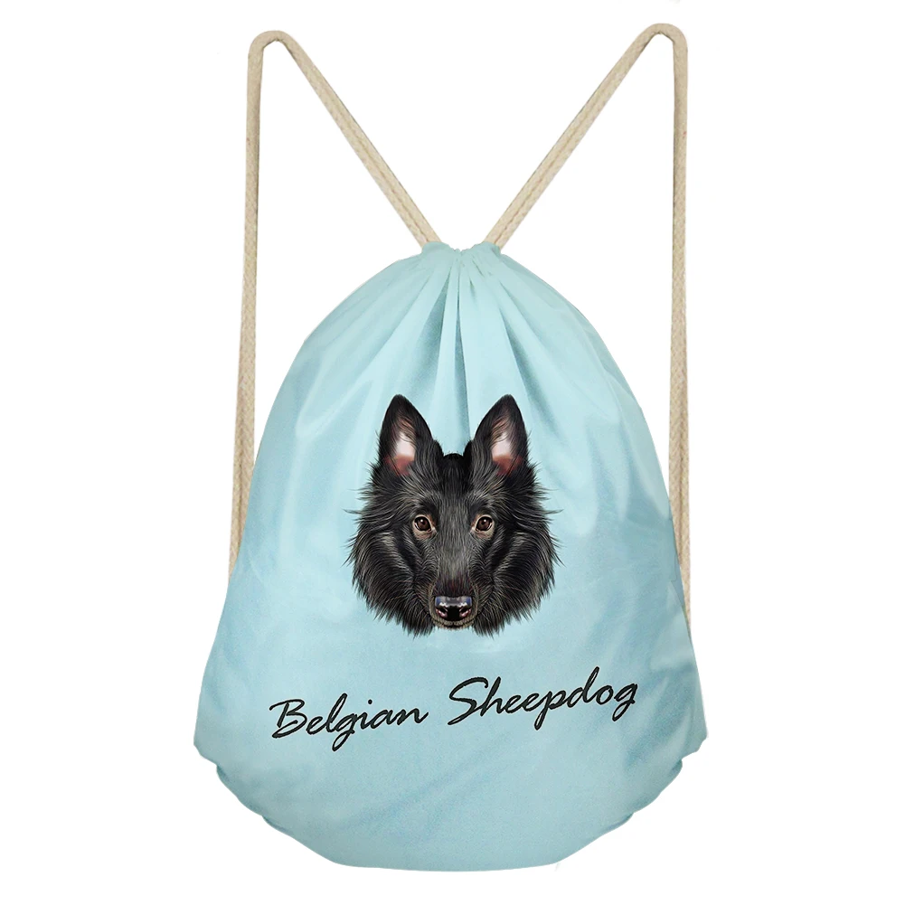 Colorful Dog Avatar Design Unisex Drawstring Bag Portable Sports String Knapsack Lightweight Travel Teenager Clothes Softback