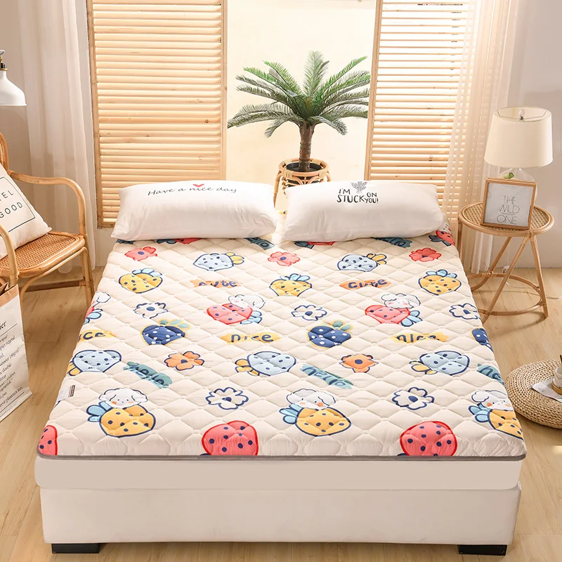 

Strawberry Thicken Mattress Foldable Tatami Non-slip Sleeping Mattress For Student Dormitory Single Double Family Lazy Bed Mat