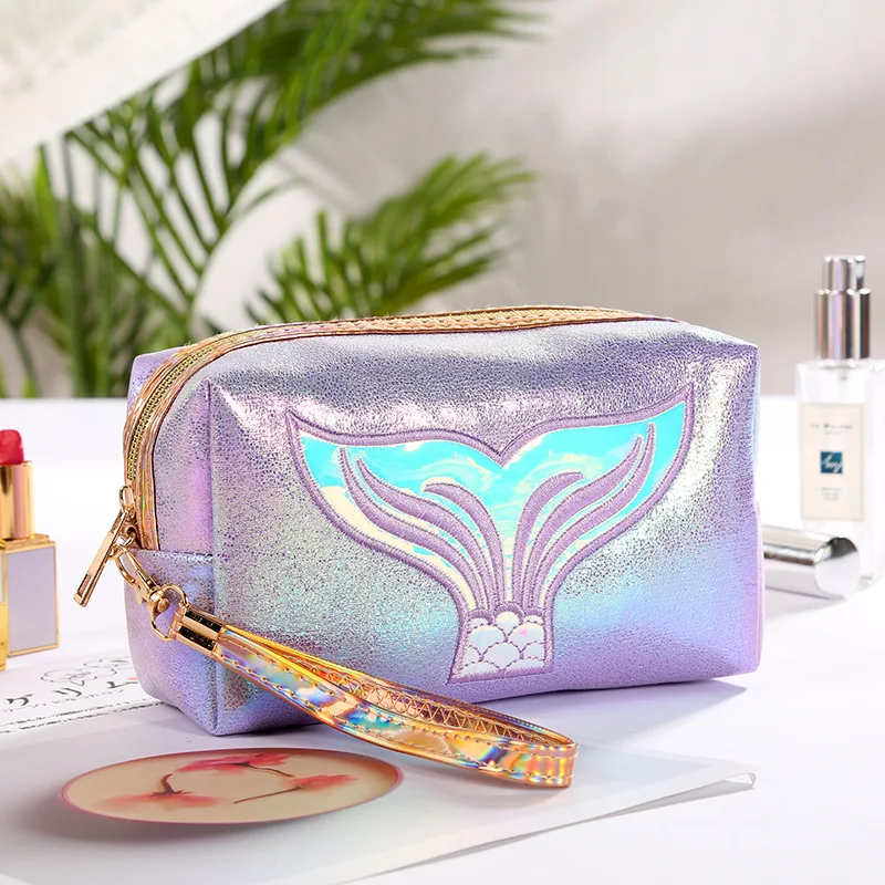 

Girl Makeup Bag Colorful Mermaid Tail Cosmetic Bag Organizer Make Up Case Beauty Pouch Lipstick Bag PU Beautician Toiletry Bags