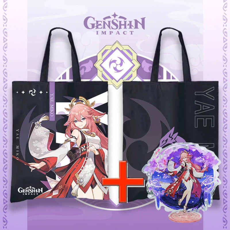 

New game Genshin Impact Beelzebul gift anime around HUTAO canvas pocket KEQING GANYU student satchel