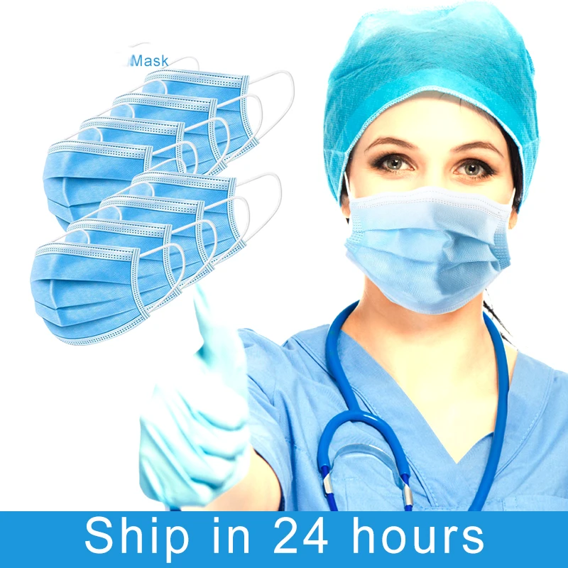 

50/500pcs Disposable Surgical Mask Medical Mask 3 layers Ply Non-woven Breathable Face Mask Filter Masks Mascarilla