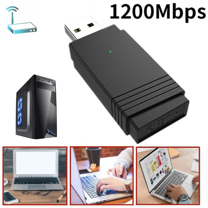 USB-адаптер GRWIBEOU 3 0 Wi-Fi 1200 Мбит/с 2 4 ГГц/5 8 ГГц Bluetooth 5 0/Wi-Fi |