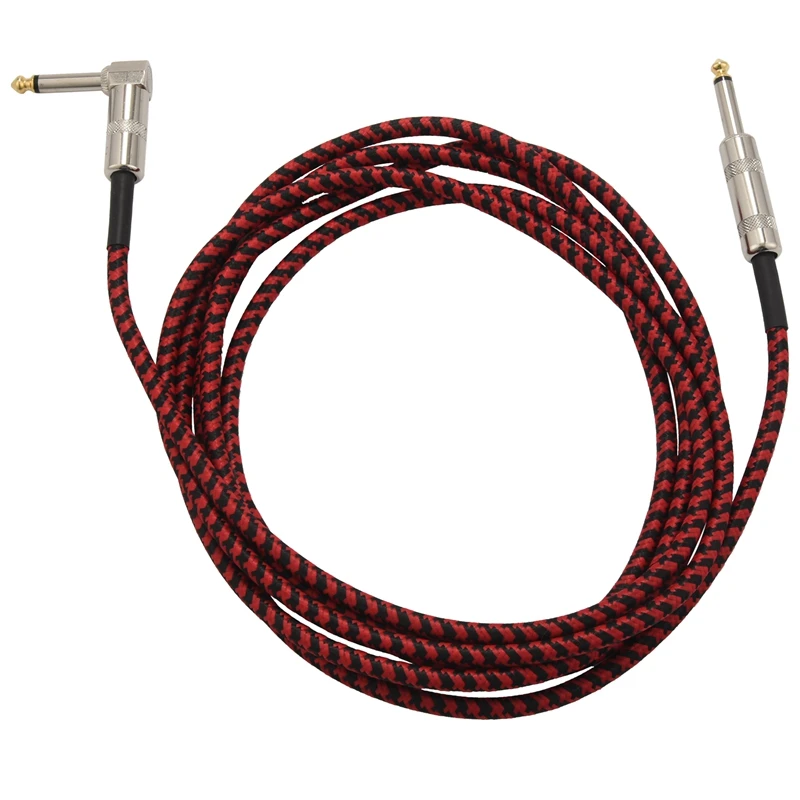 

Guitar Cable Audio Male To Male Cable Wire Cord Knitting 6.35Mm Straight Plug For Electric Acoustic Guitar Bass