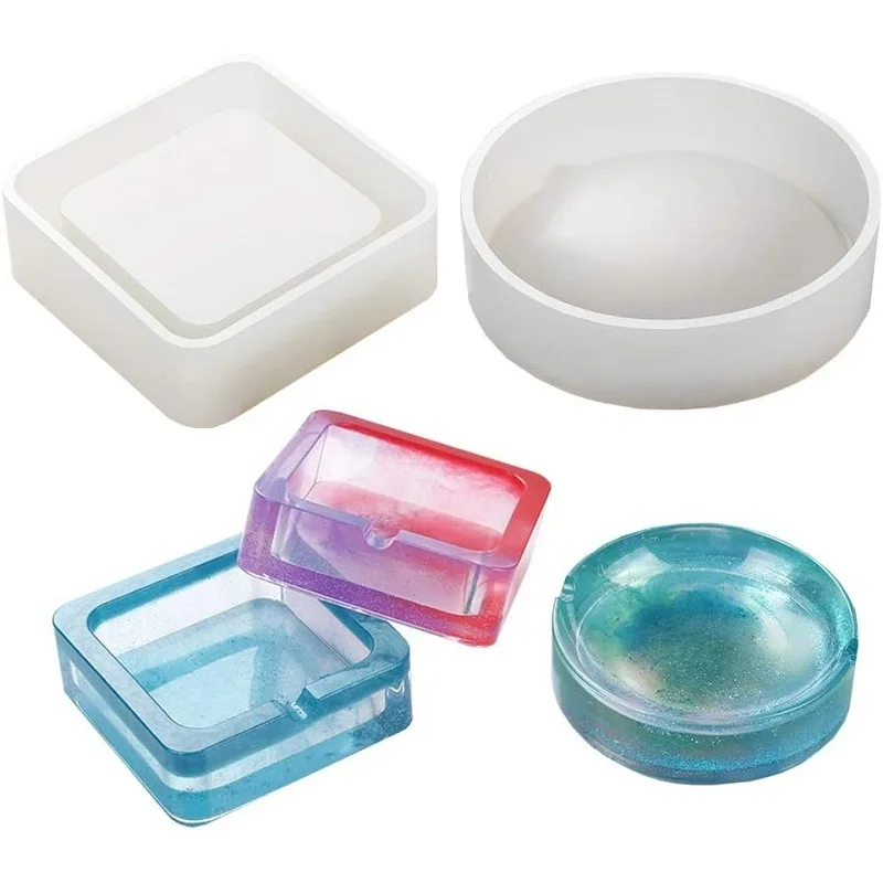 

Craft Square Round Ashtray Resin Epoxy Silicone Molds for DIY Making Finding Accessories Jewelry Box UV Resin Kit Aromatherapy