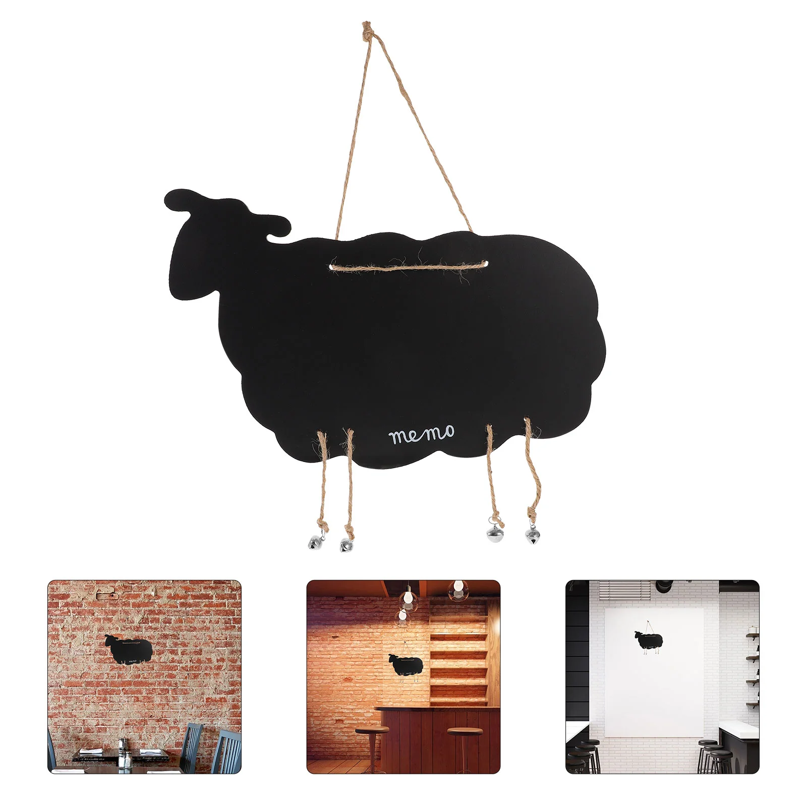 

1pc Goat Shape Hanging Blackboard Creative Hanging Message Board Blank Board