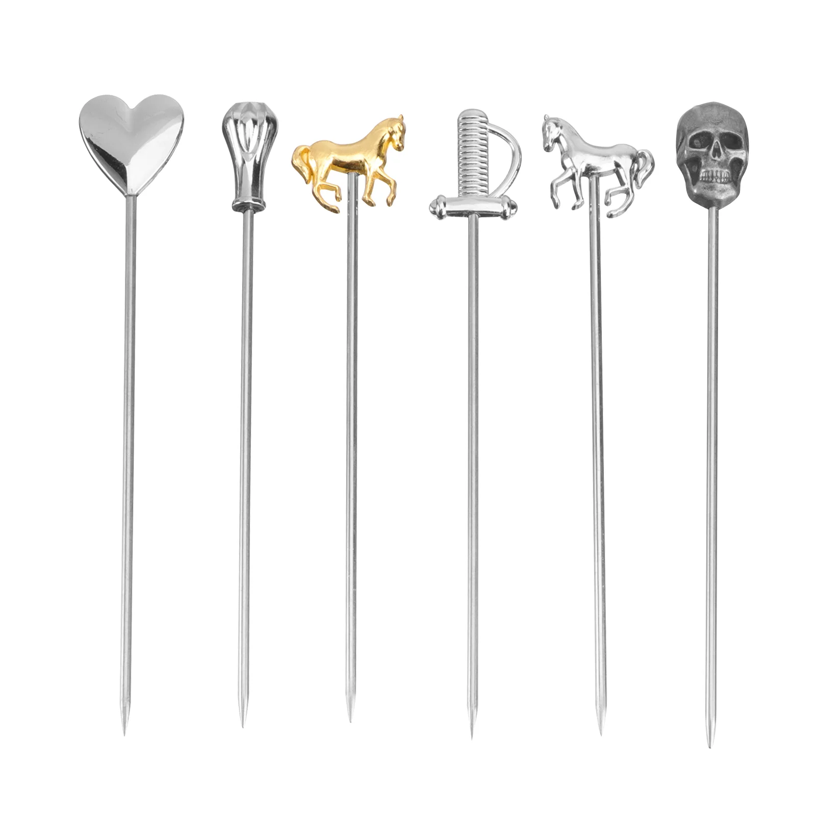

Cocktail Skewers Picks Garnish Mary Stick Drink Toothpicks Appetizer Sticks Olives Appetizers Stainless Steel Martini Set