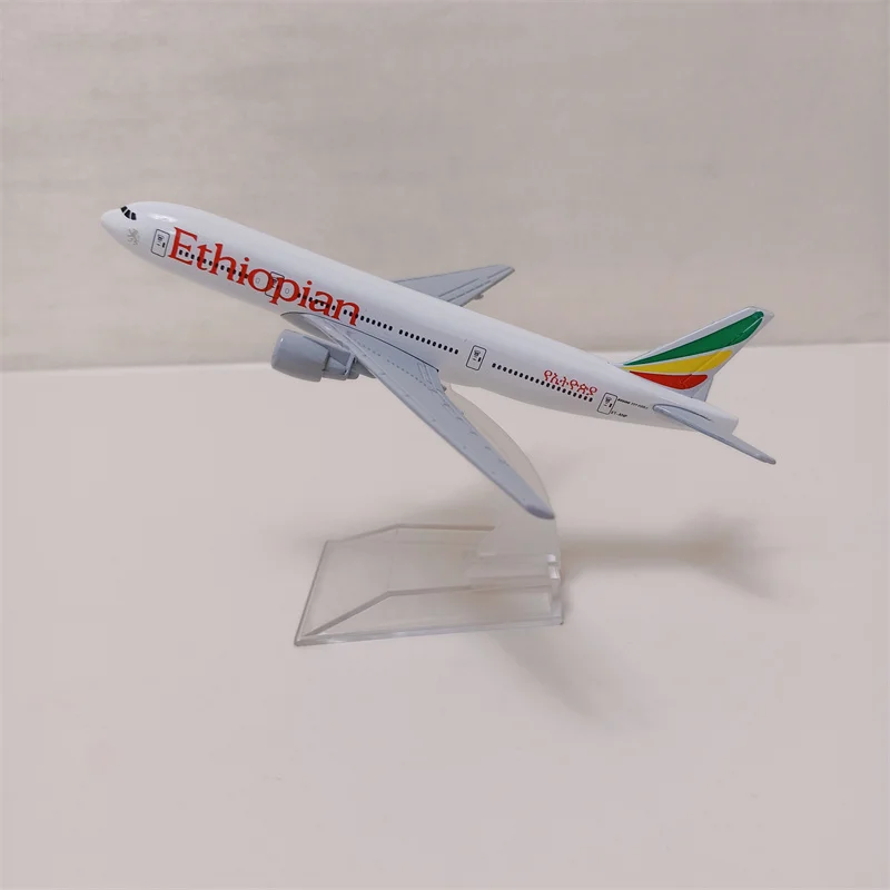 

16cm Air Ethiopian Airways Boeing 777 B777 Airlines 1：400 Scale Diecast Airplane Model Plane Alloy Metal Aircraft with holder