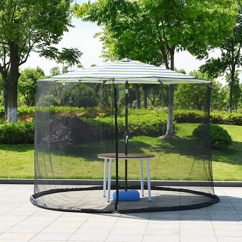 

Patio Umbrella Mosquito Net Round Hanging Umbrella Net For Bed Door Canopy Mosquito Control Netting For Camping Garden Yard