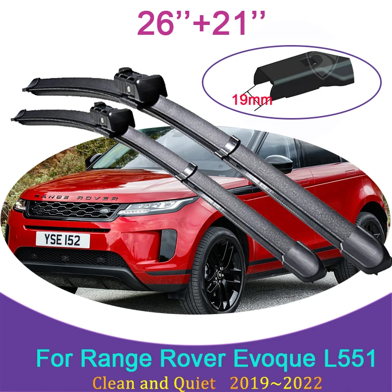 

for Range Rover Evoque L551 2019 2020 2021 2022 Frameless Rubber Wipers Snow Scraping Front Windshield Brushes Car Accessories