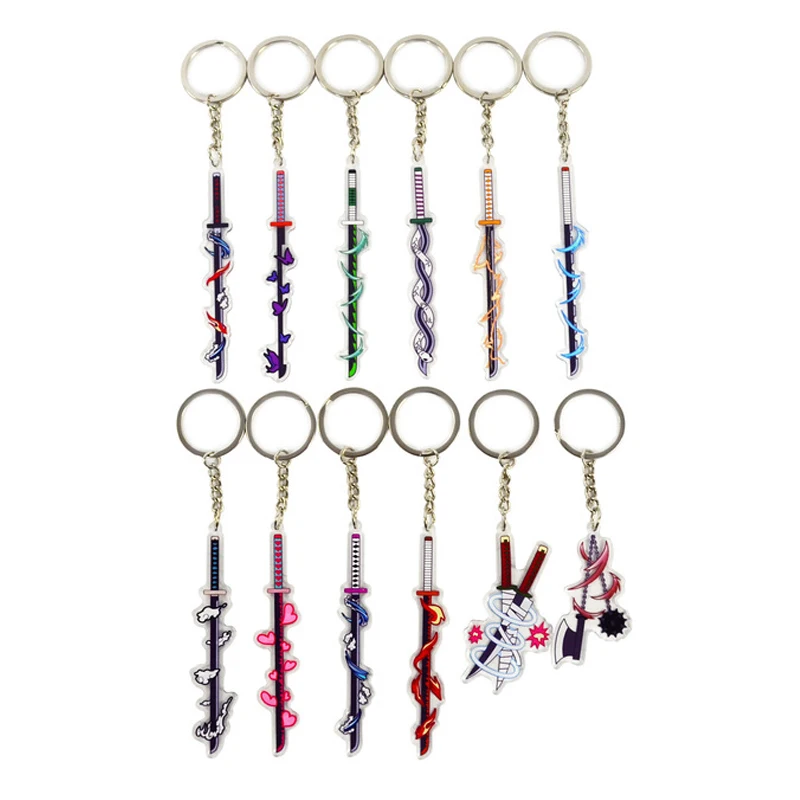 

Брелки для ключей с клинком из аниме «рассекающий демонов», аксессуары для автомобиля для мужчин, акриловая подвеска в сумку, подарки, ювелирные изделия, 20 шт./лот