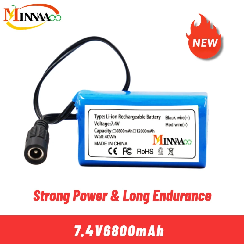 

7.4V 12800mAh 6800mAh Battery For T188 T888 2011-5 V007 C18 H18 So on Remote Control RC Fishing Bait Boat Parts
