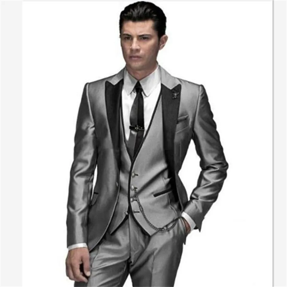 

Groom Suit Mens Suit Smolking Noivo Terno Slim Fit Easculino Evening Suits For Men Charcoal Tuxedo Groom Tuxedos Wedding Tuxed