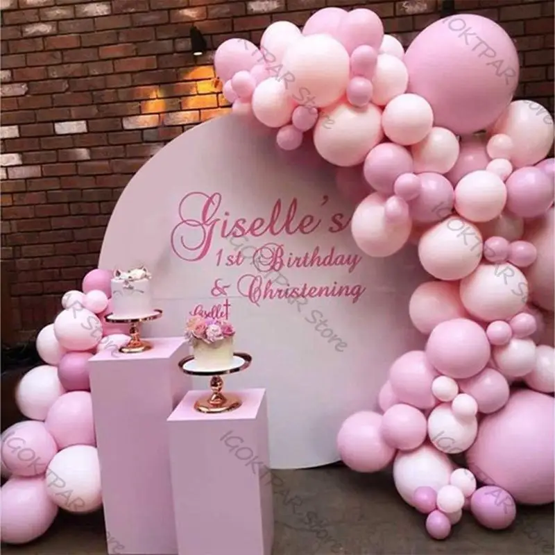 

Baby Girl Balloons Macaron Pink Ballon Garland Set Babi Shower Decorations Wedding Arch Party Baloon First Birthday Parti Decor