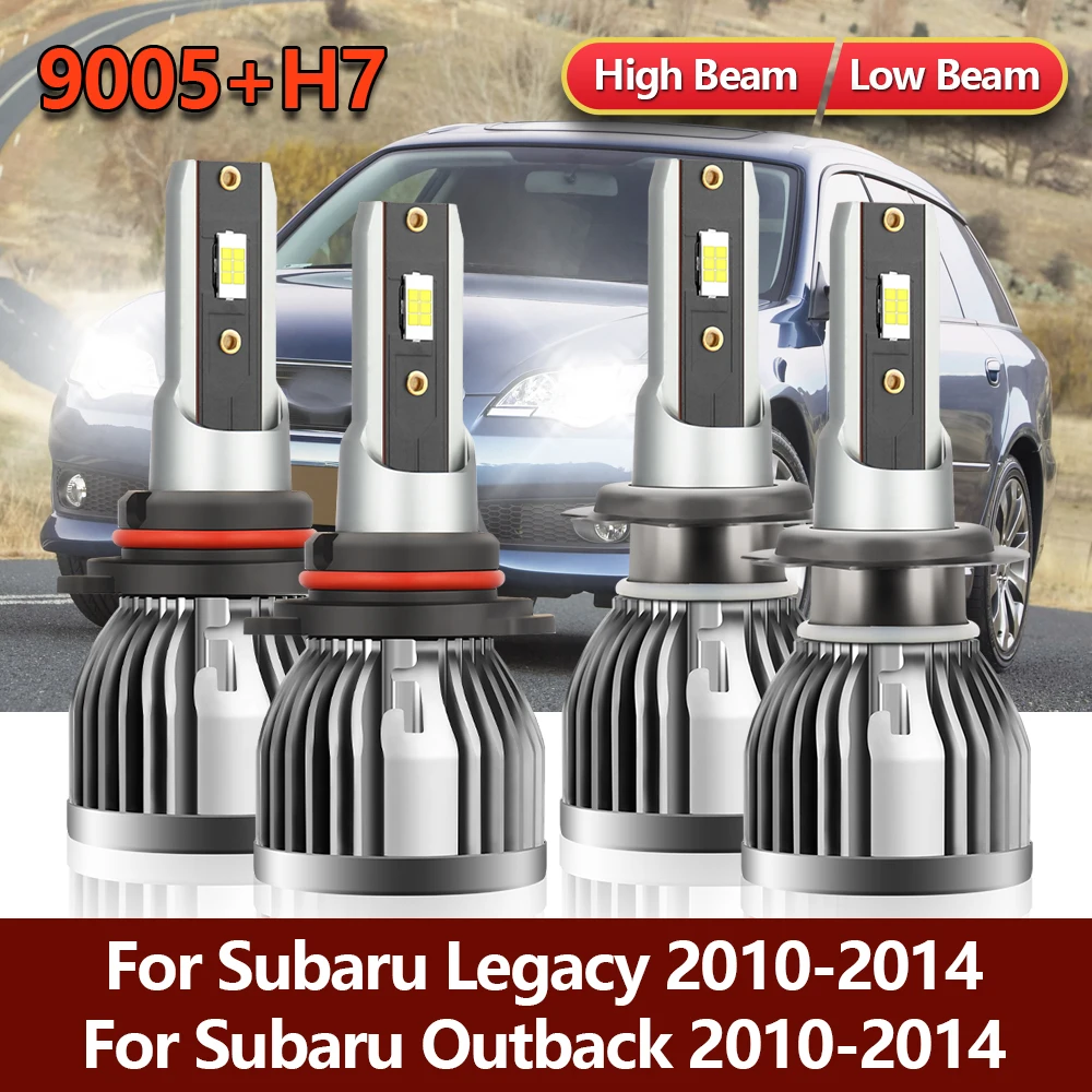 

4x LED 9005 H7 Headlight Bulbs High Low Combo CSP Brightness Turbo Lamps Kit For Subaru Legacy Outback 2010 2011 2012 2013 2014