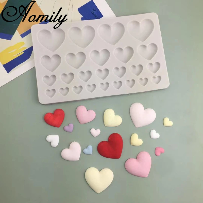 

Aomily, 25 отверстий, любовь, сердце, фотография, сделай сам, форма для торта, сахар, искусственная помадка, инструмент для украшения торта