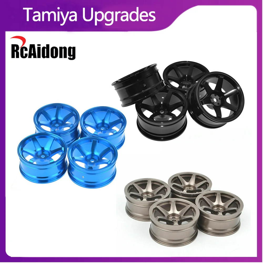 4pcs Aluminum 6 Spoke 52MM Wheel Rims For RC 1/10 On-Road Drift Traxxas HSP Tamiya HPI Kyosho RedCat SAKURA NEW Tire Hub