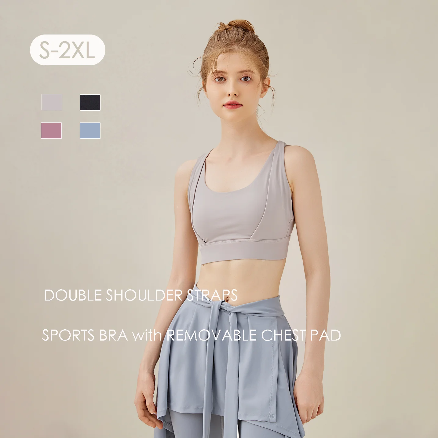 Женский Спортивный Бюстгальтер Пуш-ап Для Йоги Фитнеса Бега Укороченный Топ
