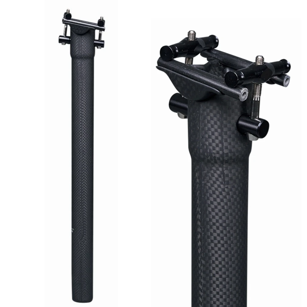 

NO LOGO 3K Matte Carbon Fiber Seat Post Bicycle MTB or Road Bike Seatpost 27.2/30.8/31.6mm Ulterlight Titanium Screw 350/400mm