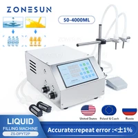 zonesun filling machine 2 heads semi automatic liquid milk juice coffee bottle filler for cosmetic beverage packaging production