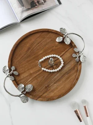 

Элитная искусственная кожа, роскошная винтажная искусственная кожа, домашняя кухня, твердая древесина, искусственная кожа с медной ручкой, диаметр 30 см