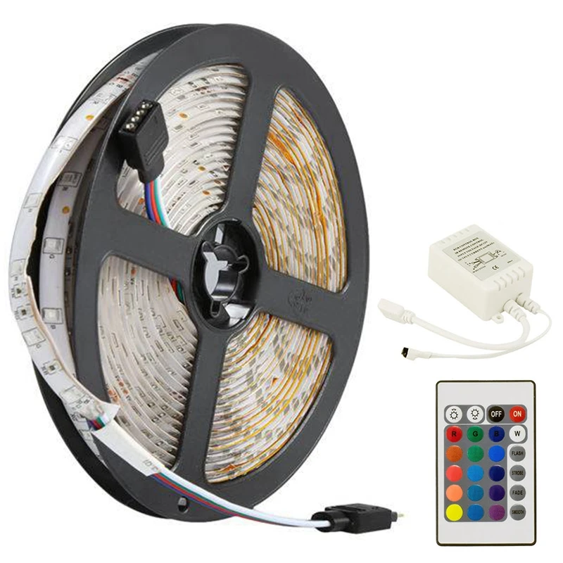 

5M 2835 Smd Led Light Strip + 44 Key Remote Controller Dc12v 60Leds/M Flexible Lighting Ribbon Tape