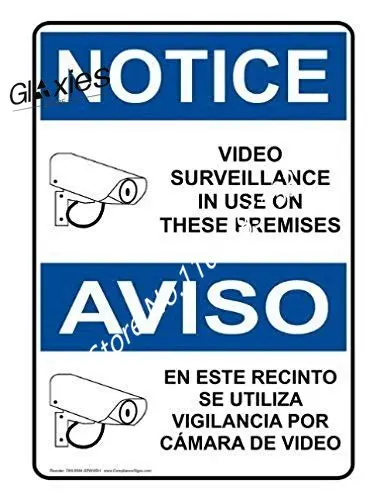 

Notice Sign Metal Signs Funny Yard Sign for Outdoors Warning Signs Tin Plate Poster x with Security Camera