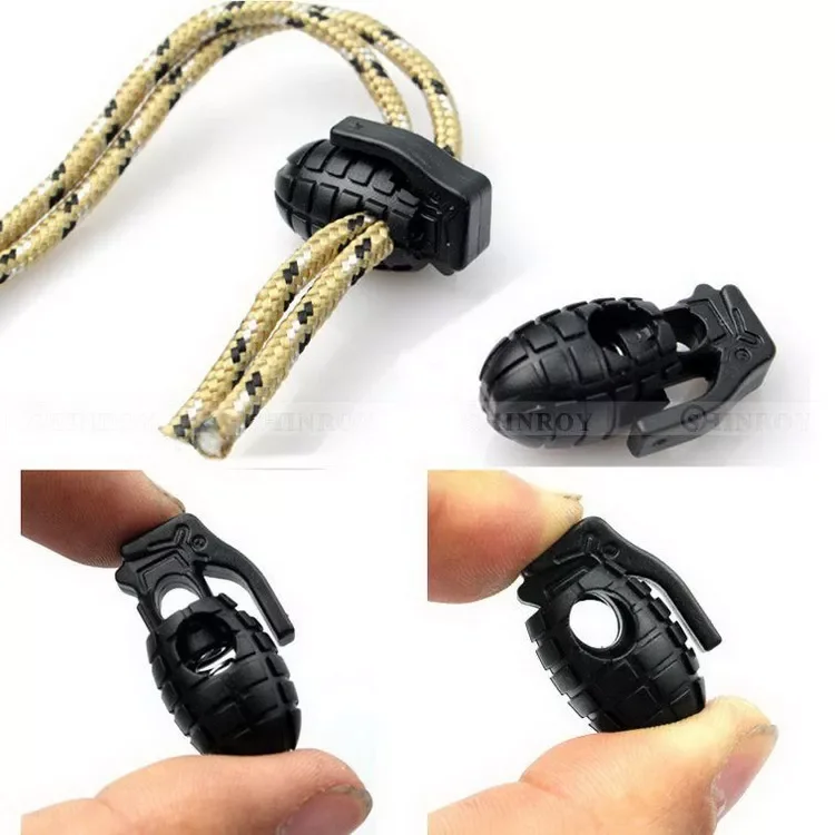 

Shoelace Shoe Lace Grenade Buckle Stopper Rope Clamp Paracord Lock Camp Hike Outdoor Travel kit gear bushcraft Survive Cord Clip