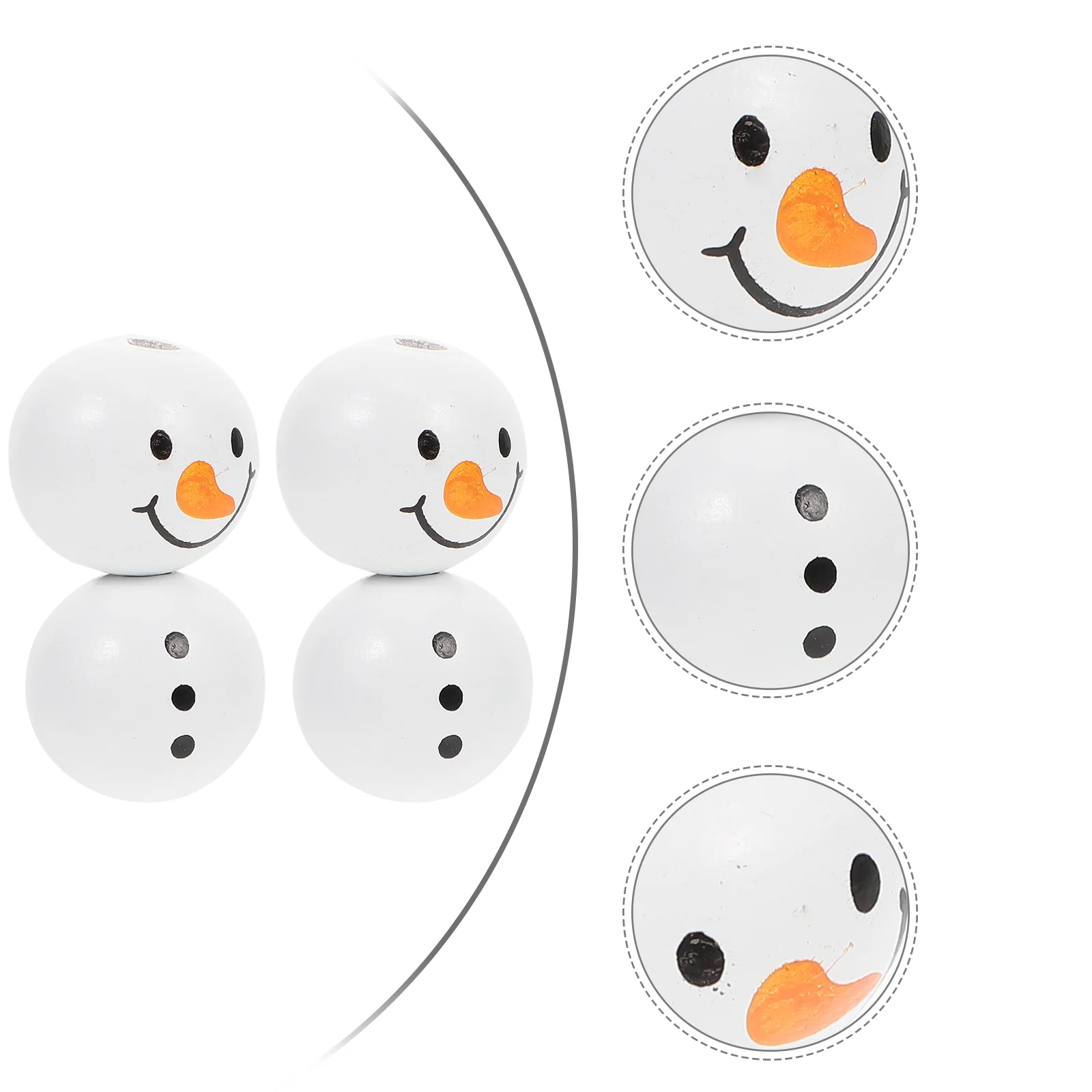 

40 шт. деревянные бусины в виде снеговика, рождественские деревянные бусины в форме снеговика, деревянные свободные бусины в форме снеговика...